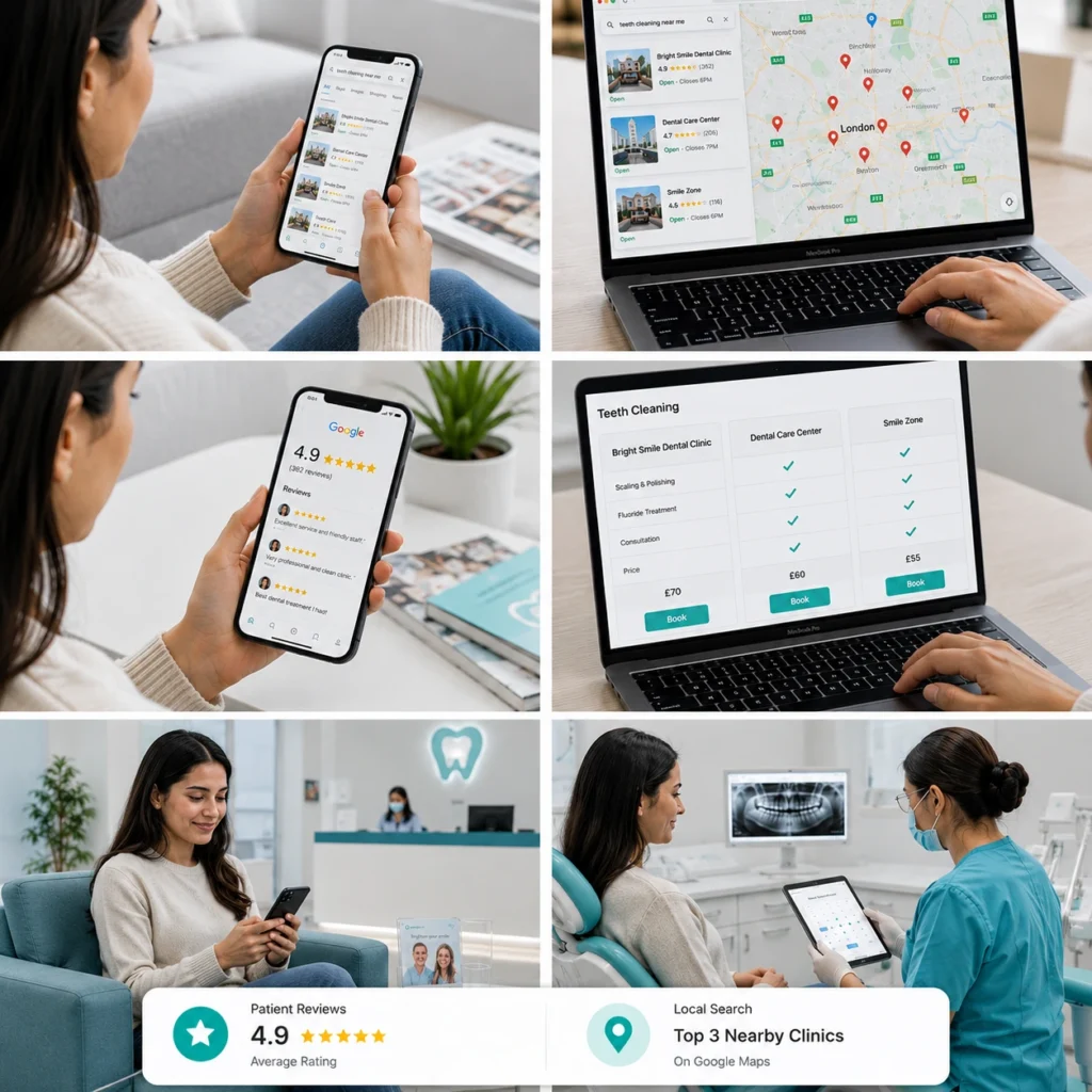 Why dental SEO is different with longer decision cycles, hyper-local search behaviour, and patient review signals