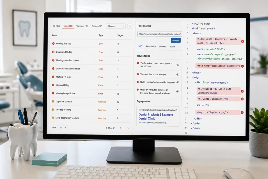 Dental SEO Audit in the Clinic