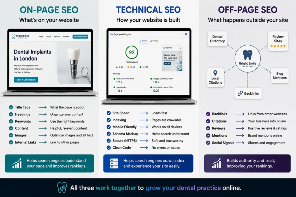 Dental SEO Three Pillars of Online Growth