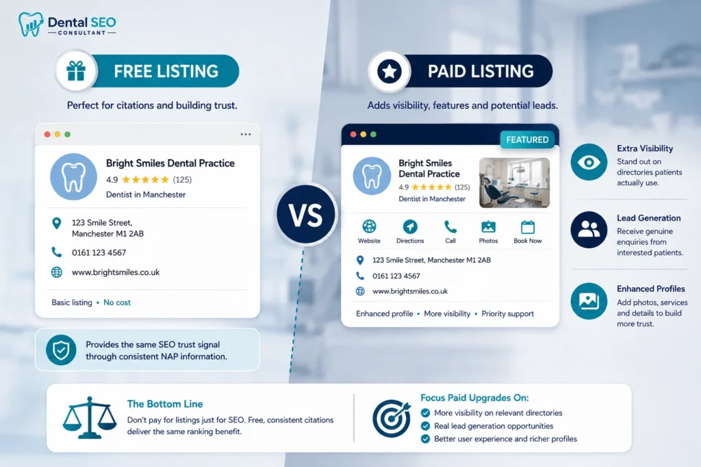 Free vs Paid Dental Listings