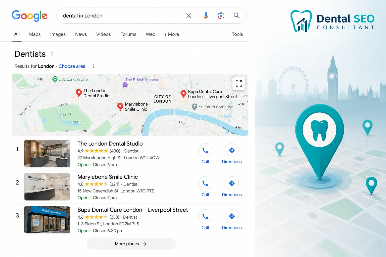 How Dentists Rank in the Google Map Pack (Top 3)