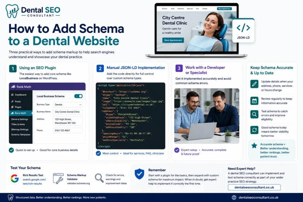 How to Add Schema to a Dental Website