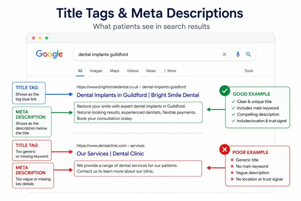 SEO Search Results Good vs Poor Metadata